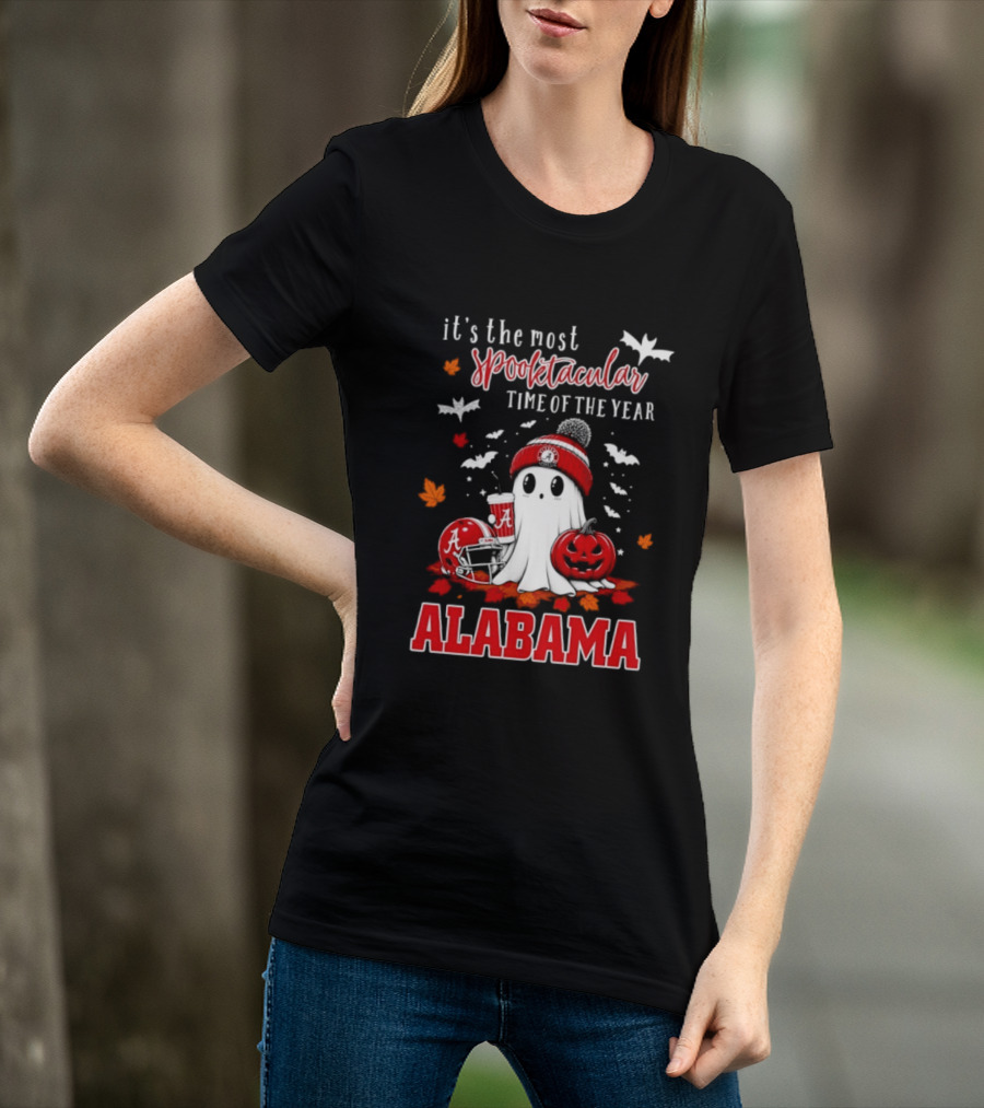 Alabama Crimson Tide Halloween Ghost It's The Most Spooktacular Time Of The Year 2026 T-Shirt