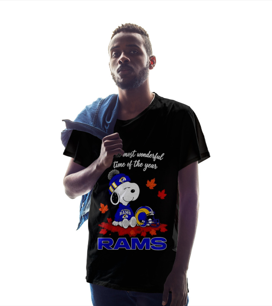 Los Angeles Rams Snoopy Fall Halloween It's The Most Wonderful Time Of The Year 2026 T-Shirt
