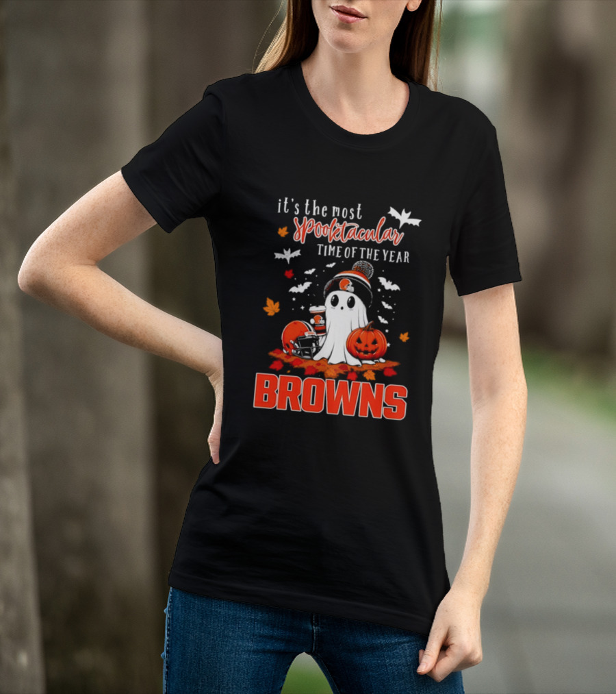 Cleveland Browns Spooktacular Halloween Ghost Time Of The Year T-Shirt