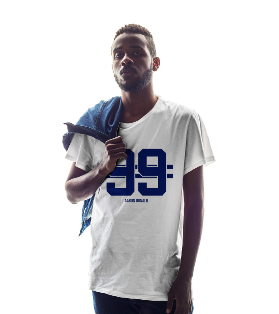 Aaron Donald 99 Los Angeles Rams Stripe Number T-Shirt