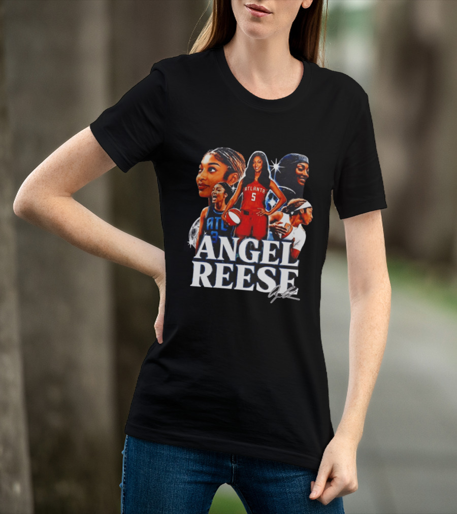 Angel Reese Atlanta Basketball Star Collage T-Shirt