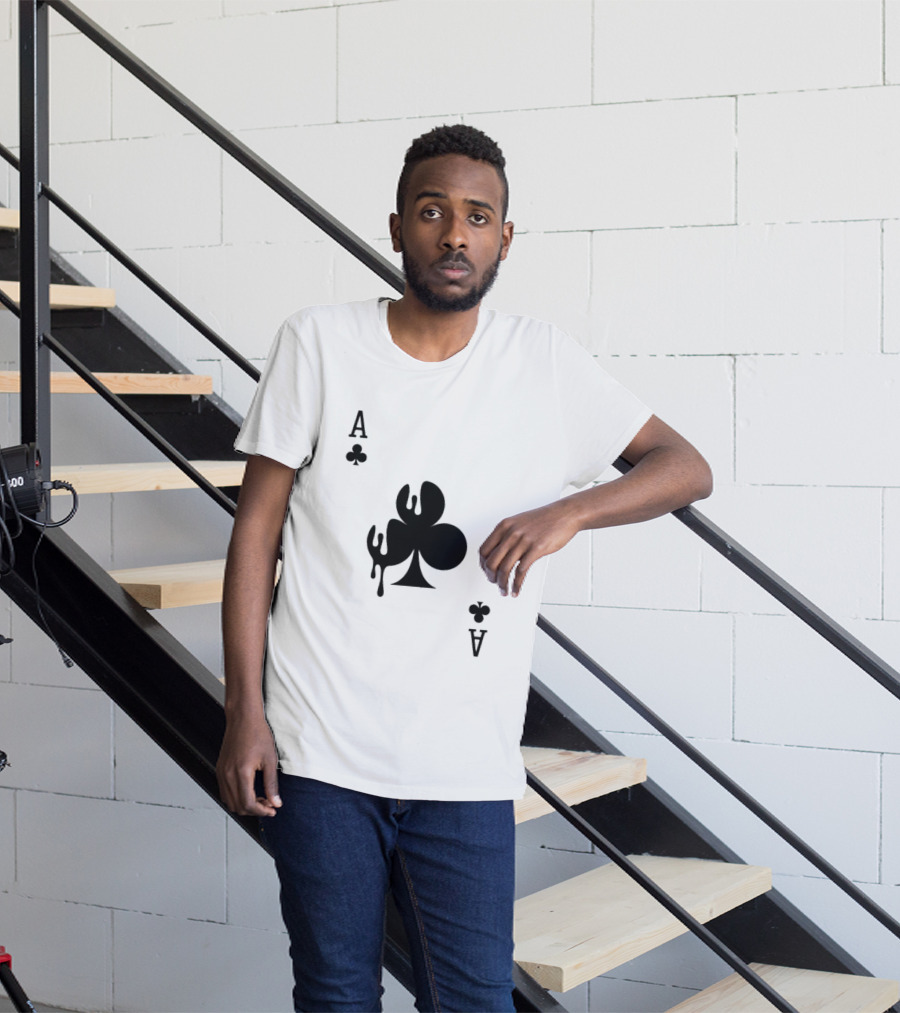 Ace Of Clubs Dripping Card T-Shirt