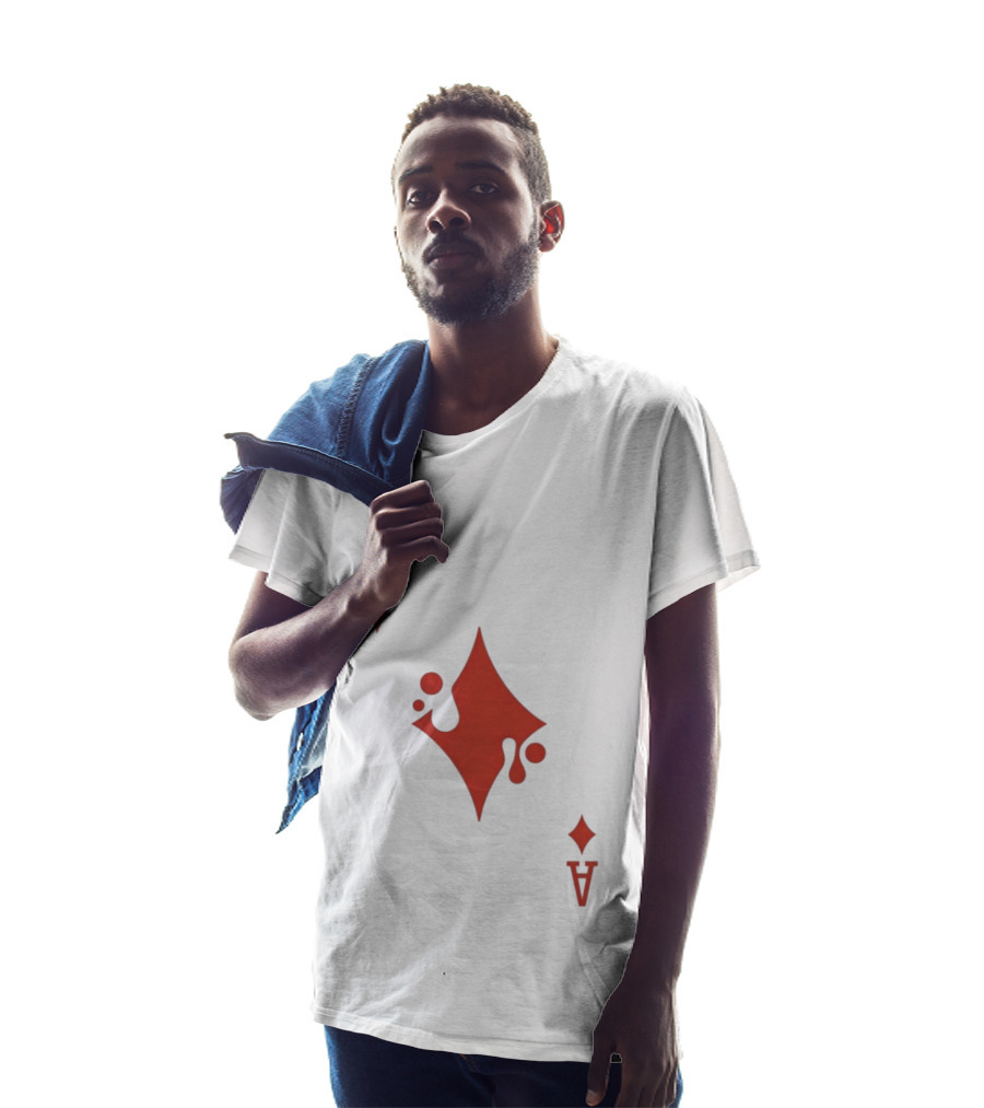 Ace Of Diamonds Playing Card Red Stylized T-Shirt