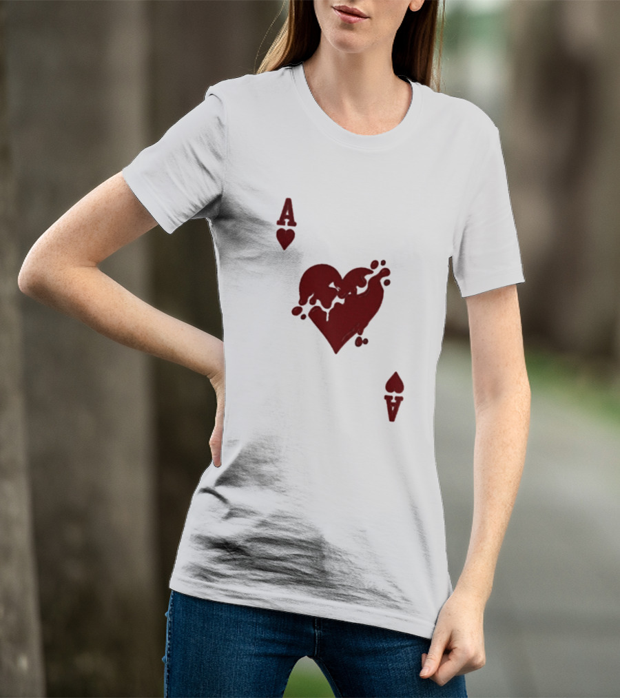Ace Of Hearts Melting Card Visual T-Shirt