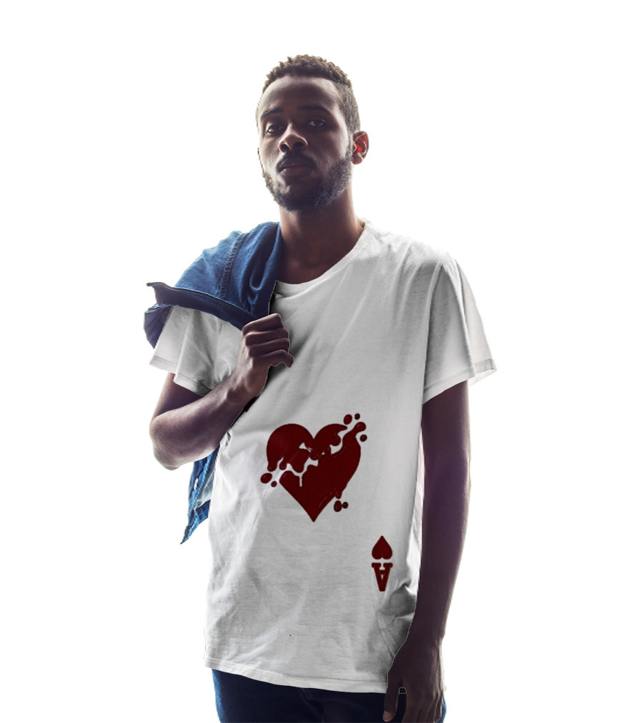 Ace Of Hearts Melting Card Visual T-Shirt