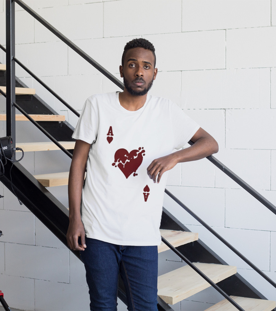 Ace Of Hearts Melting Card Visual T-Shirt