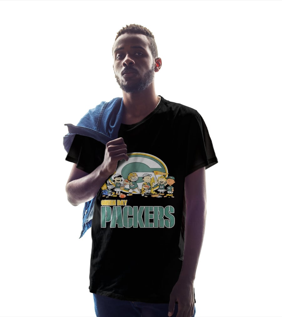 Peanuts Characters Celebrating Green Bay Packers Let's Go Go Team T-Shirt