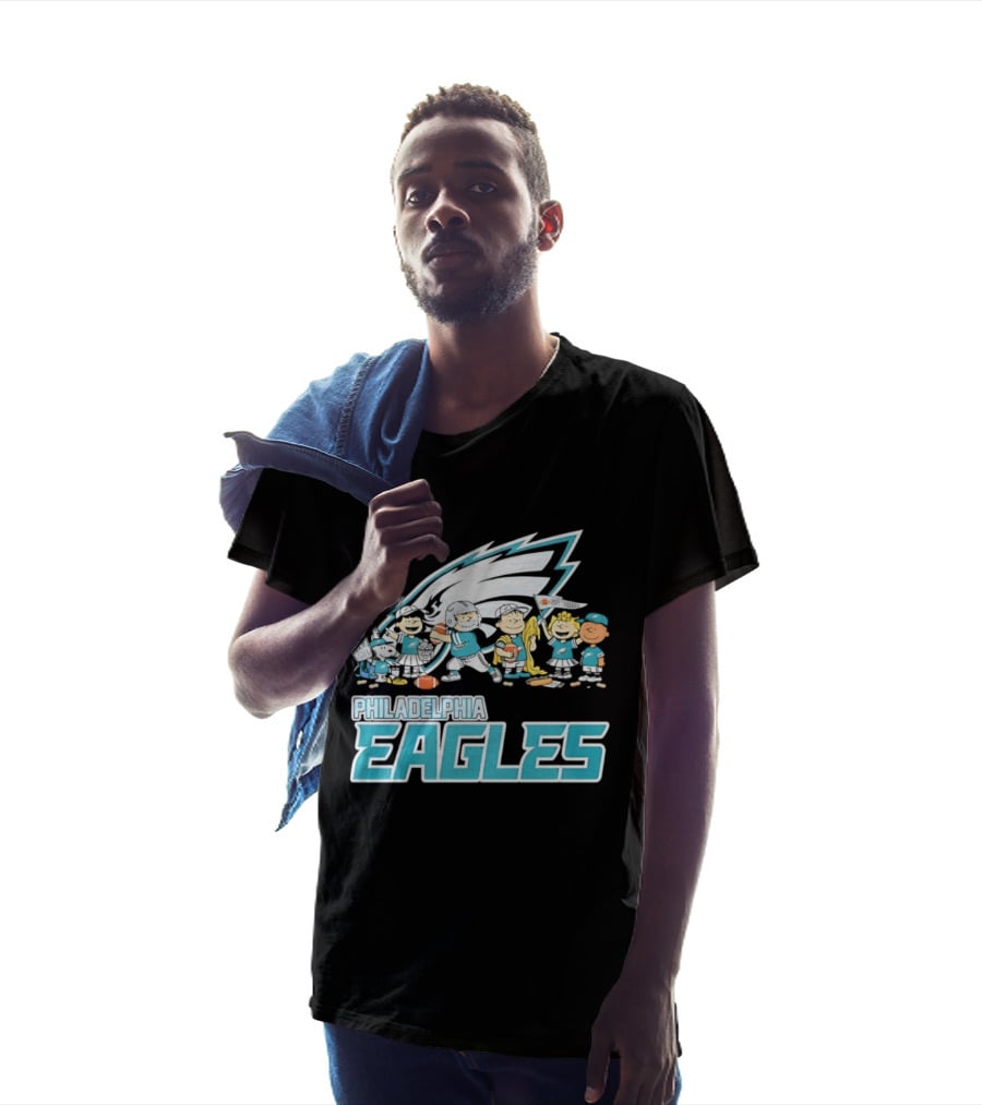 Peanuts Philadelphia Eagles Characters NFL Collaboration T-Shirt