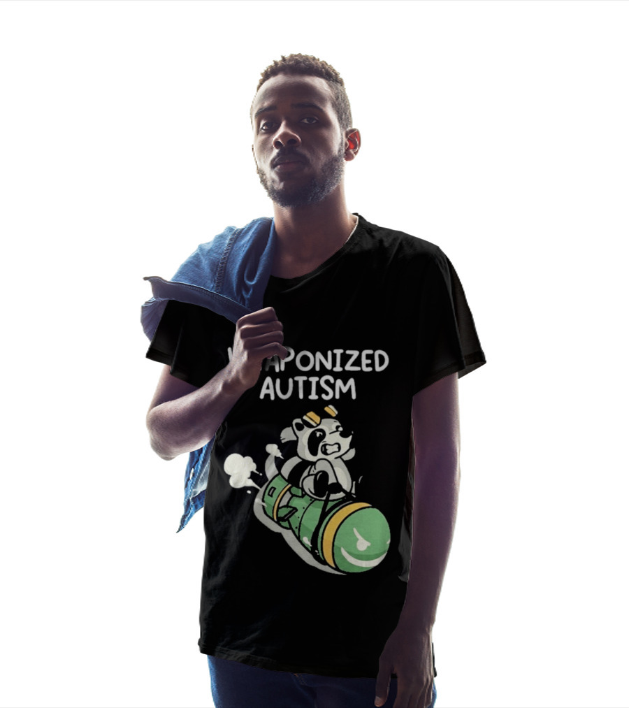 Weaponized Autism Raccoon Riding Missile T-Shirt