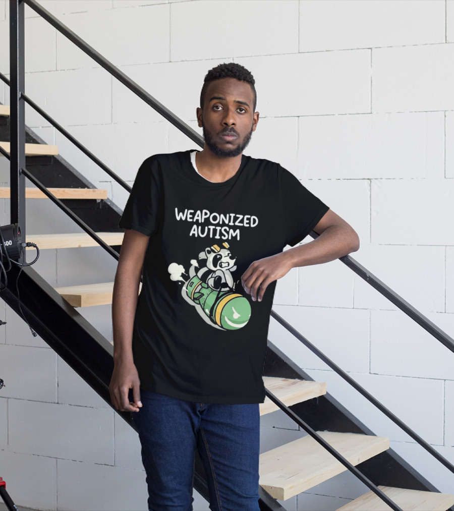 Weaponized Autism Raccoon Riding Missile T-Shirt