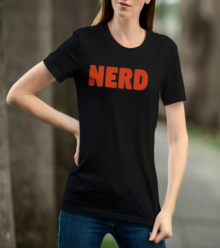 Nerd Bold Statement Novelty Lettering T-Shirt