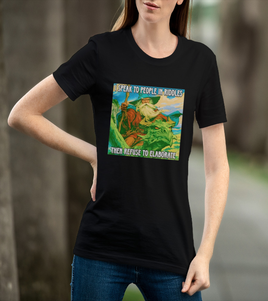 Nice Wizard I Speak To People In Riddles Then Refuse To Elaborate Fantasy T-Shirt