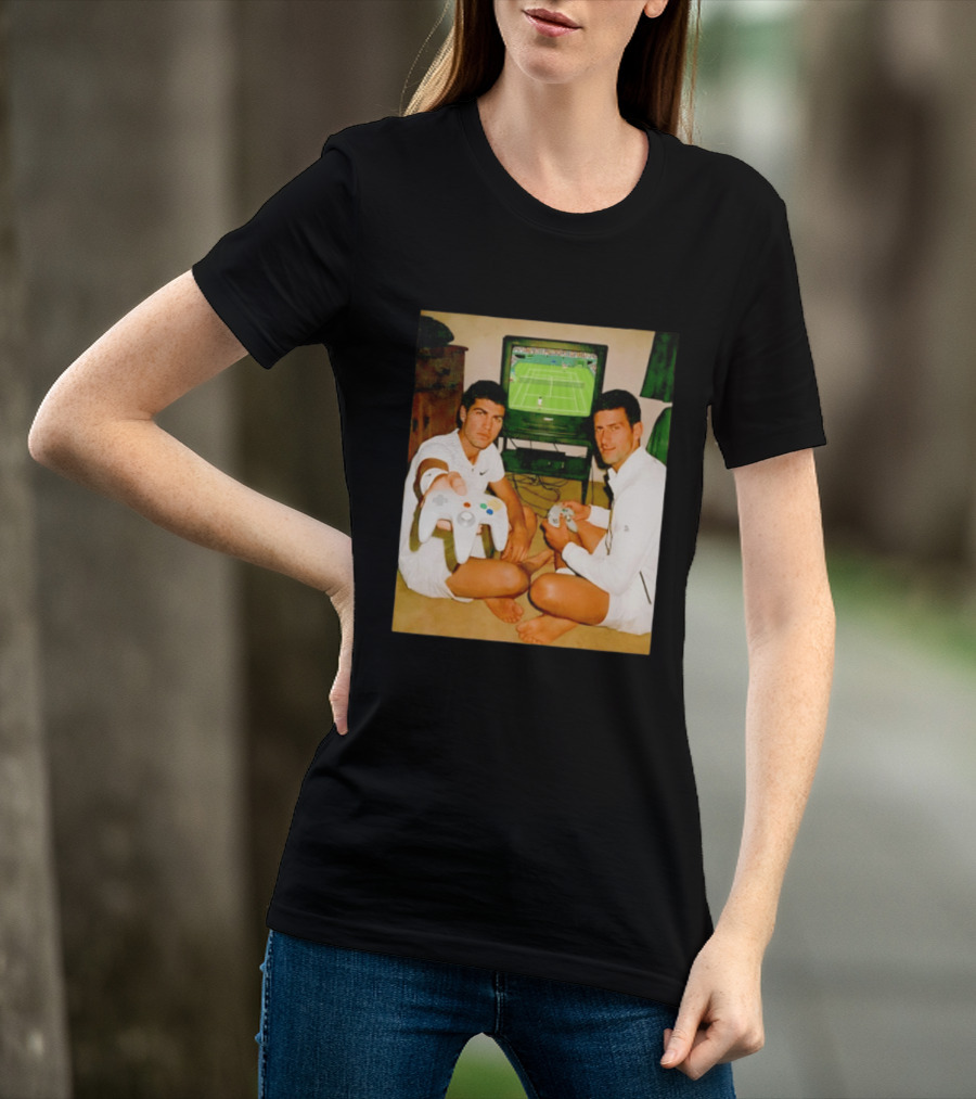 Novak Djokovic Carlos Alcaraz Gaming Showdown T-Shirt