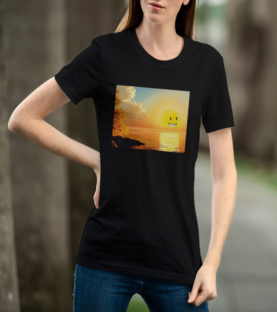 Golden Coin Face Sunset Over Water Inspired By Battle For Dream Island T-Shirt