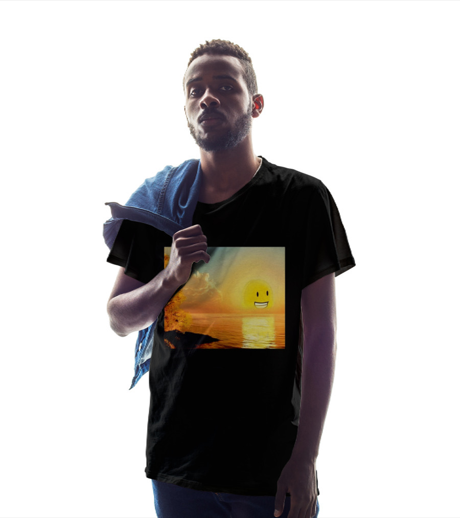 Golden Coin Face Sunset Over Water Inspired By Battle For Dream Island T-Shirt