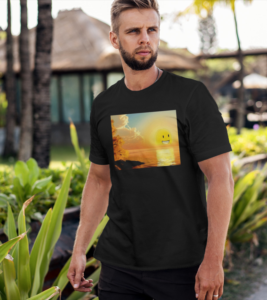 Golden Coin Face Sunset Over Water Inspired By Battle For Dream Island T-Shirt