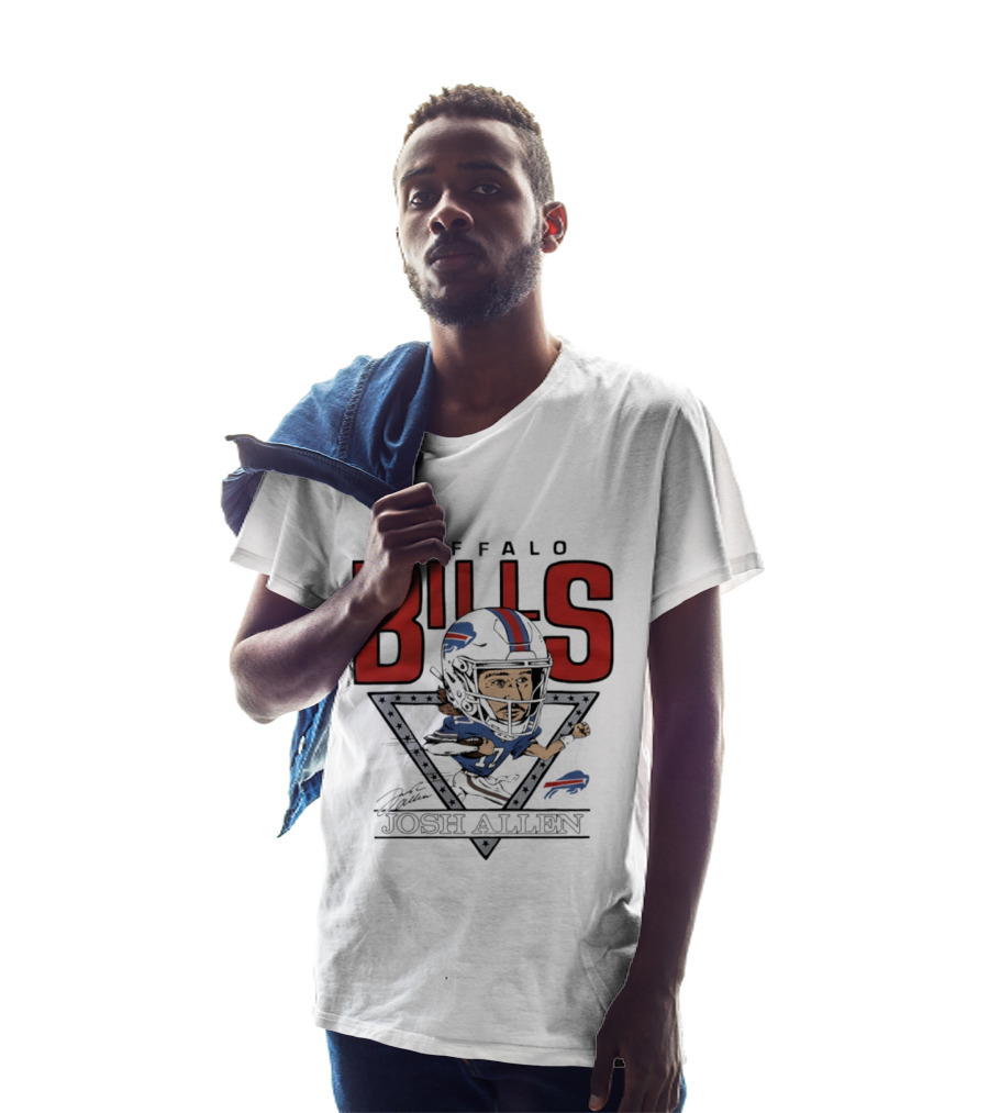 Buffalo Bills Josh Allen Football Caricature Triangle T-Shirt