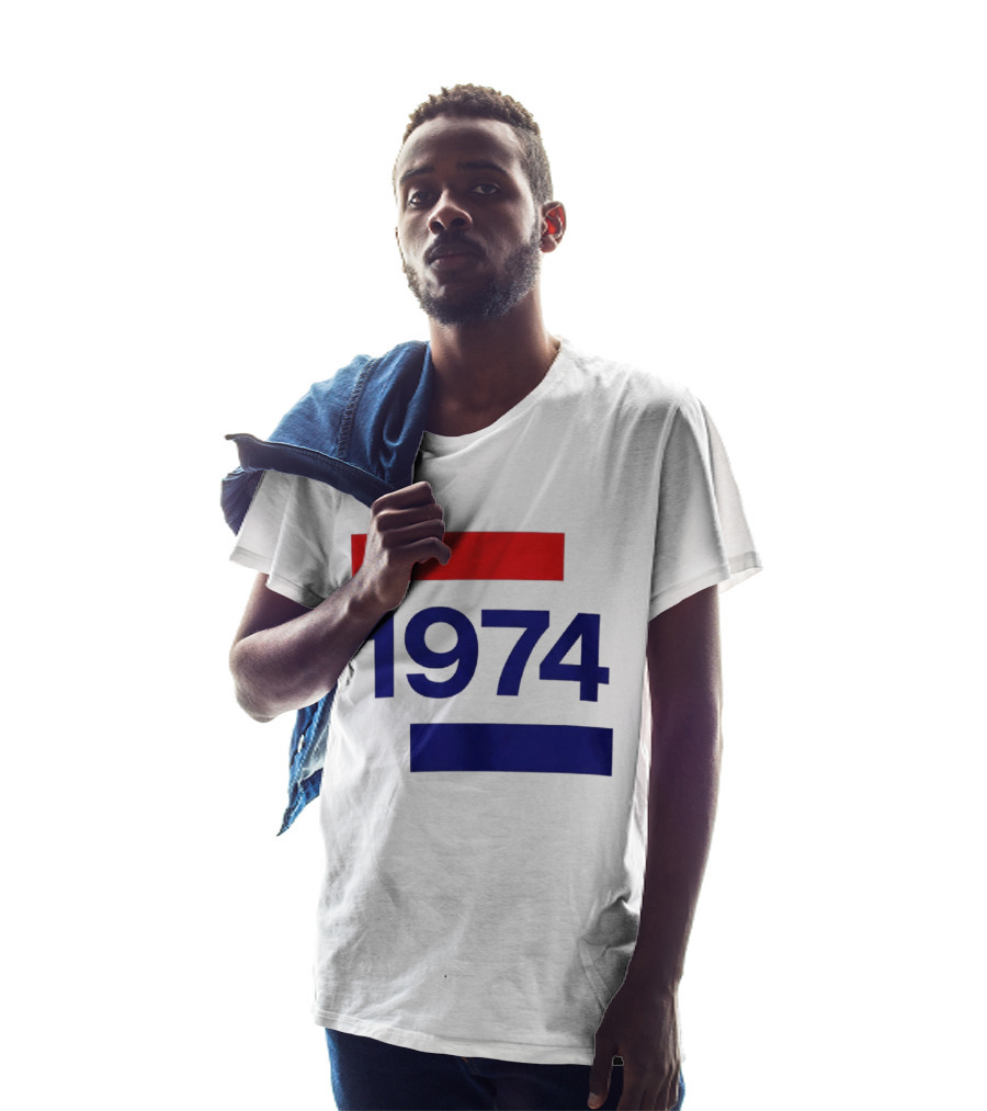 Chris Martin 1974 Vintage Blue And Red Stripes T-Shirt