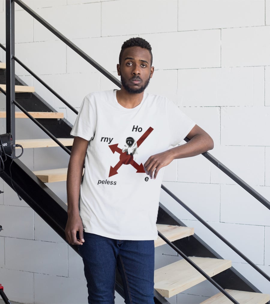 Raccoon Horny Hopeless Hoe Arrows T-Shirt