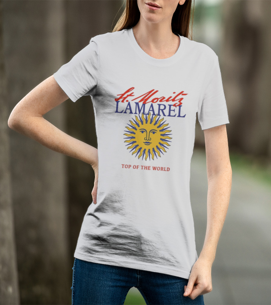 St Moritz Lamarel Sunburst Top Of The World Ski Resort T-Shirt