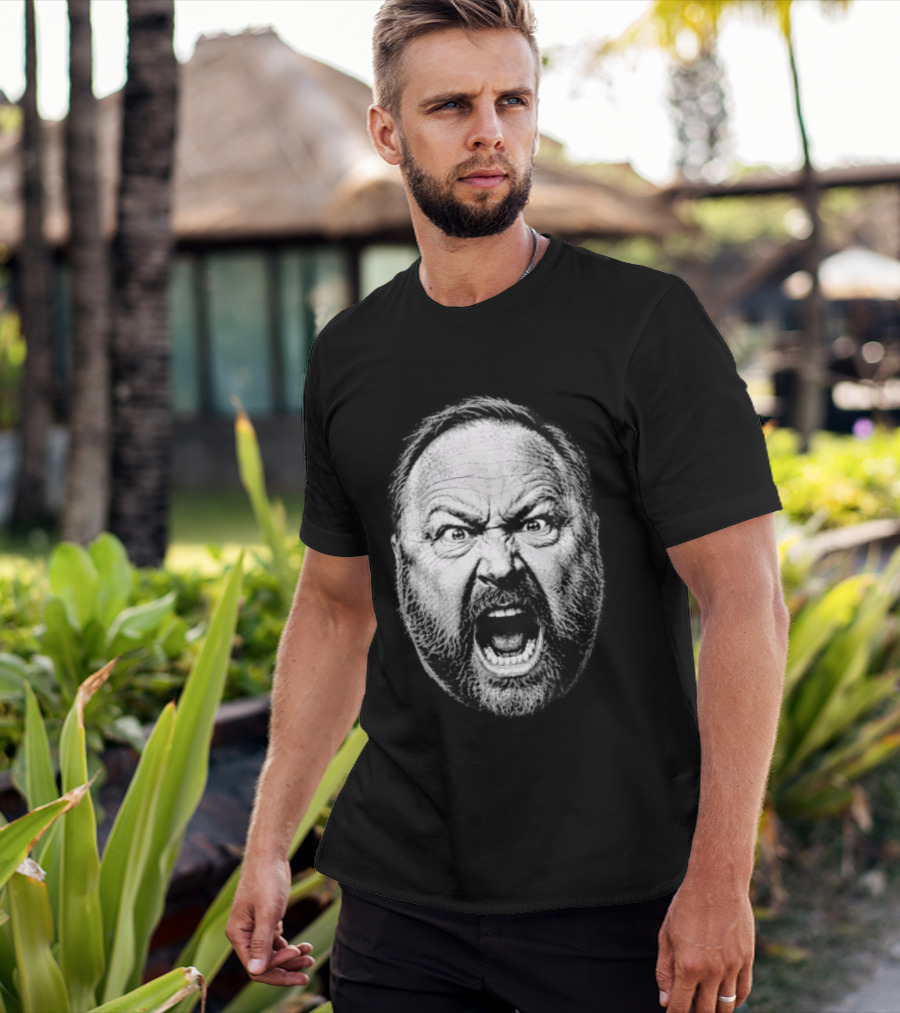 Alex Jones Intense Expression Battle Cry T-Shirt