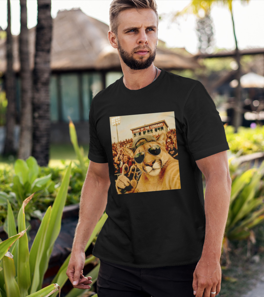 Cougar Selfie Home Of The Cougars Game Day Crowd T-Shirt
