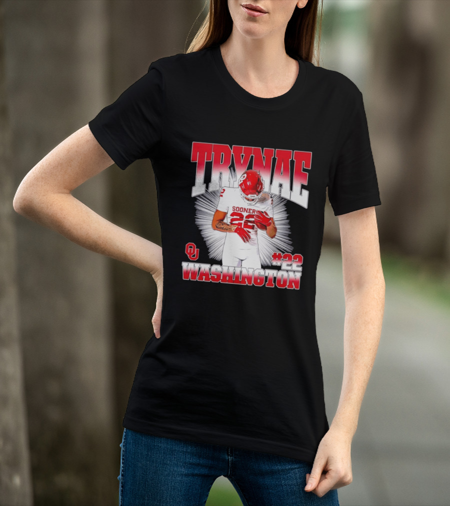 Trynae Washington Sooners Football #22 Oklahoma Player T-Shirt