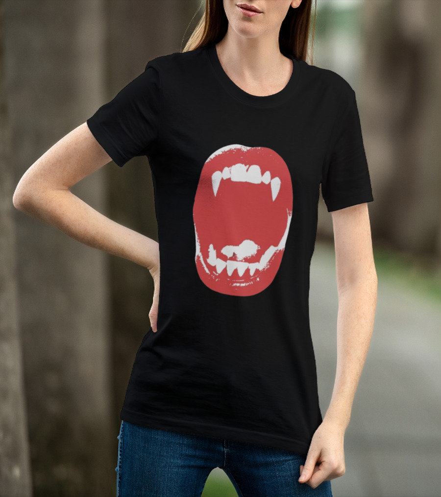Vampire Fangs Open Mouth Red T-Shirt