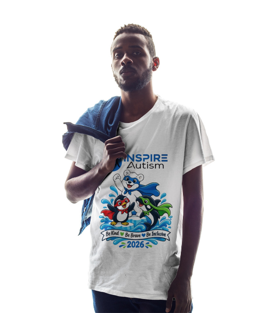 Inspire Autism Hero Walk 2026 Be Kind Brave Inclusive T-Shirt