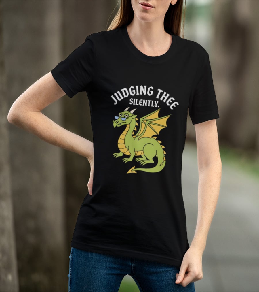 Judging Thee Silently Dragon With Sunglasses T-Shirt