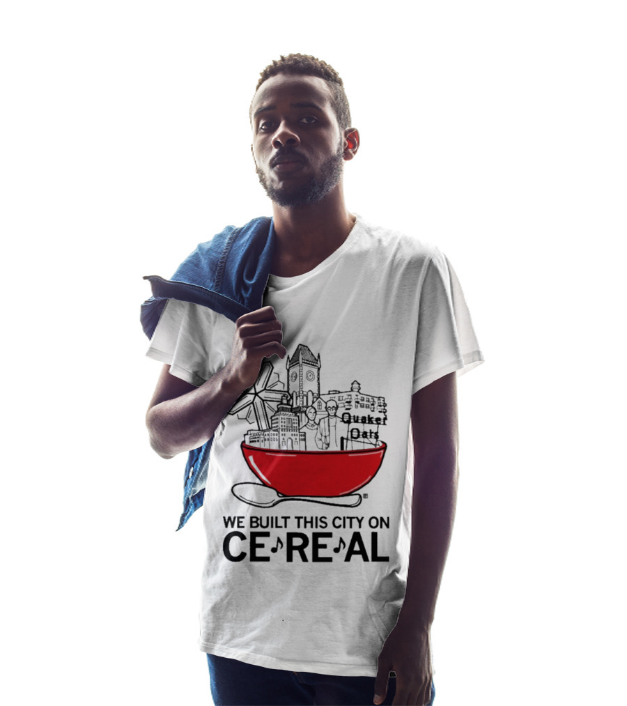 We Built This City On Ce Re Al Red Bowl Skyline T-Shirt
