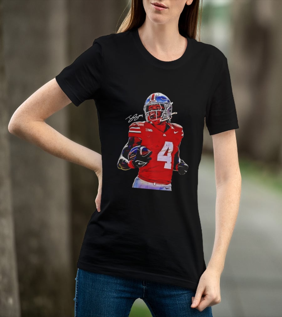 Jeremiah Smith Ohio State Buckeyes Football Number 4 T-Shirt