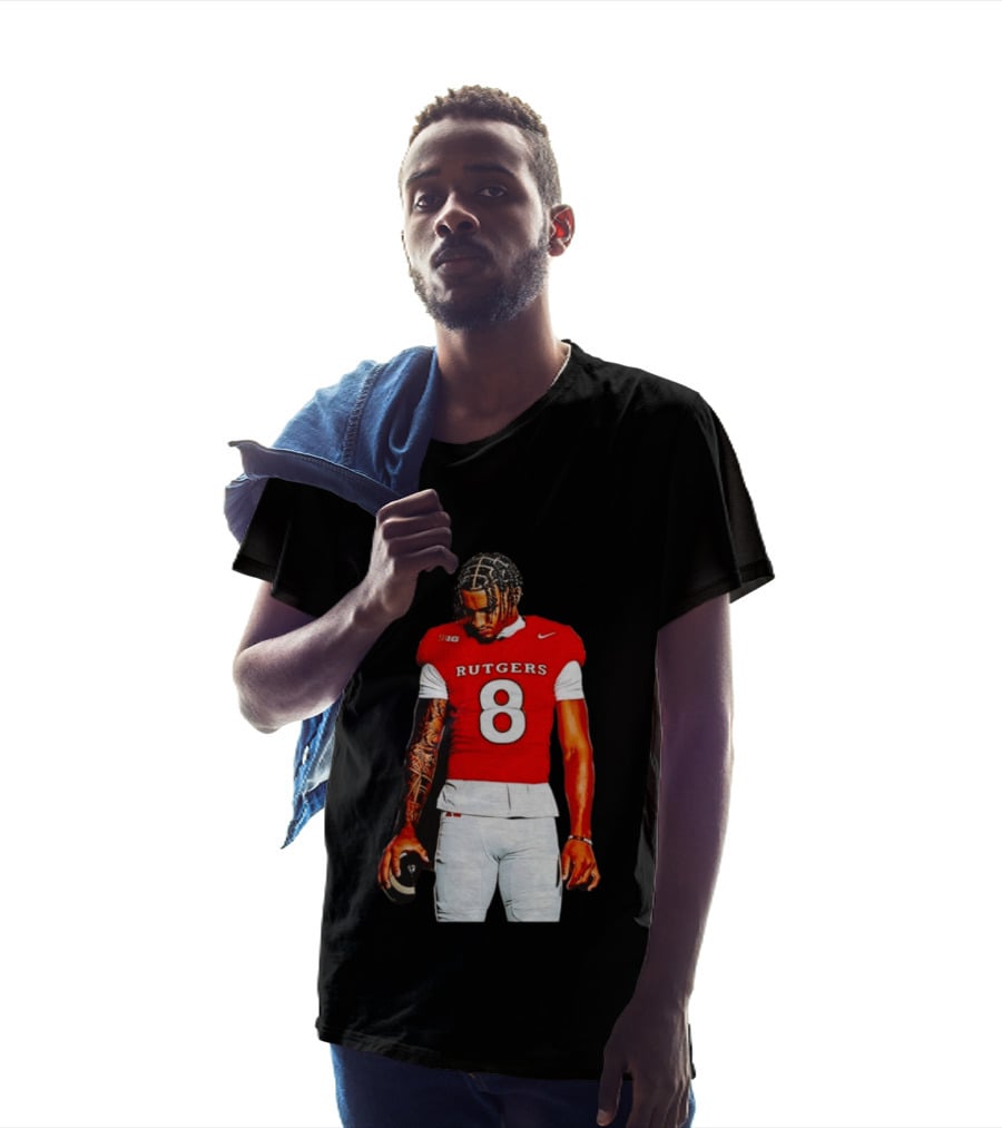 KJ Duff Number 8 Rutgers Scarlet Knights NCAA Football Player Nike Jersey T-Shirt