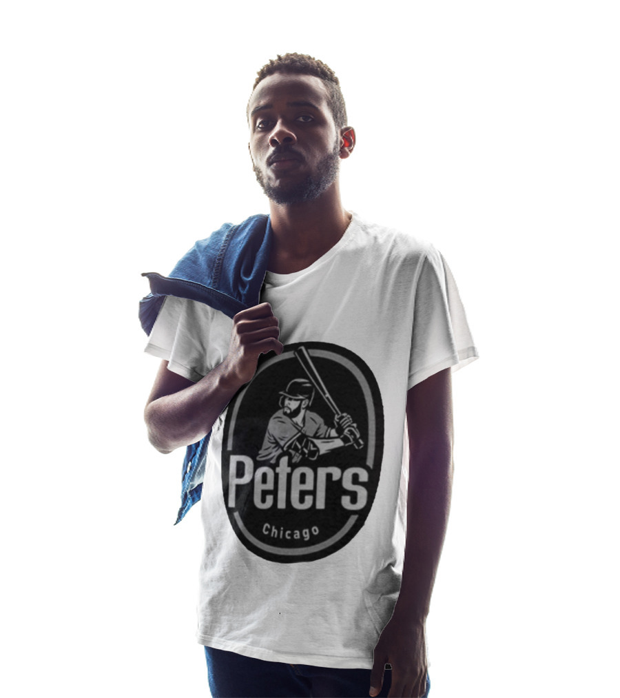 Peters Chicago Baseball Player Illustration White Sox T-Shirt