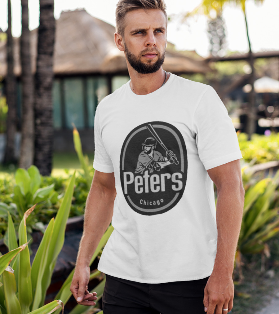Peters Chicago Baseball Player Illustration White Sox T-Shirt