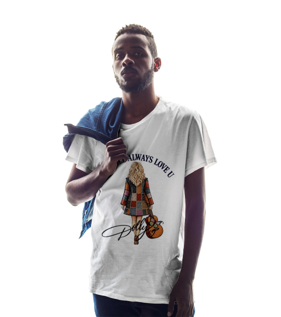 We Will Always Love U Dolly Retro Patchwork Guitar T-Shirt