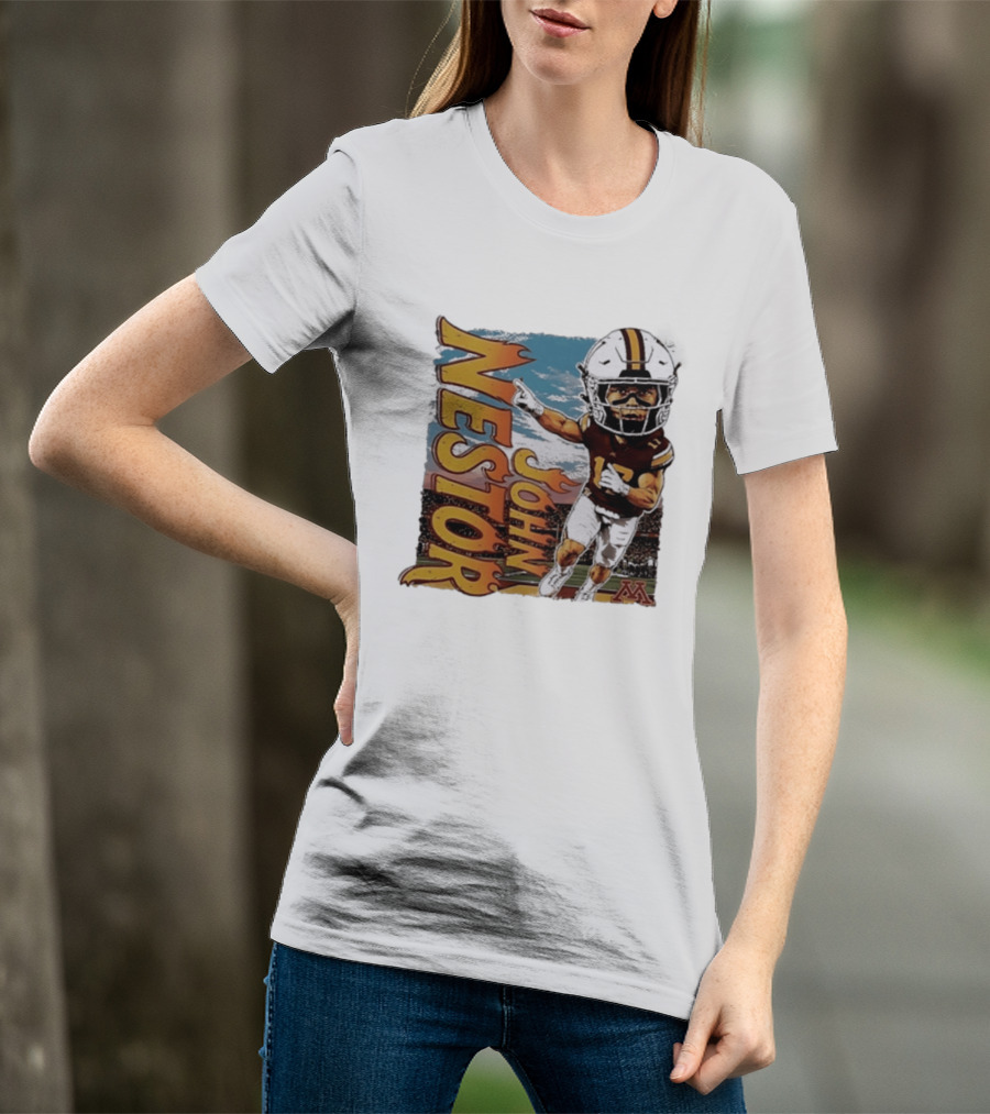 John Nestor Minnesota Golden Gophers Football Player Caricature 17 Football Helmet Minnesota T-Shirt