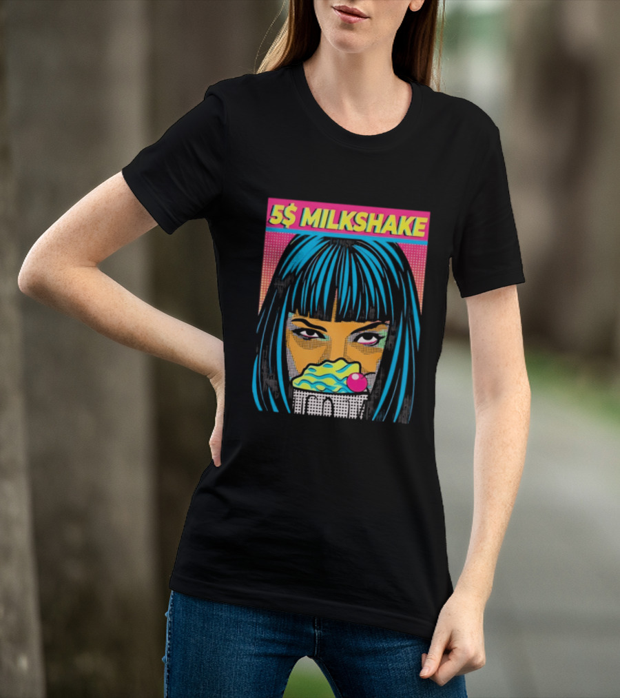5 Dollar Milkshake Pulp Fiction 5$ Milkshake Retro Comic T-Shirt