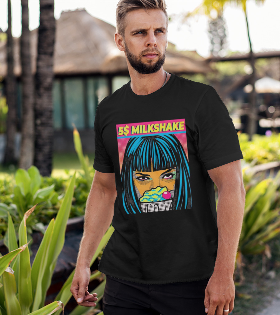 5 Dollar Milkshake Pulp Fiction 5$ Milkshake Retro Comic T-Shirt