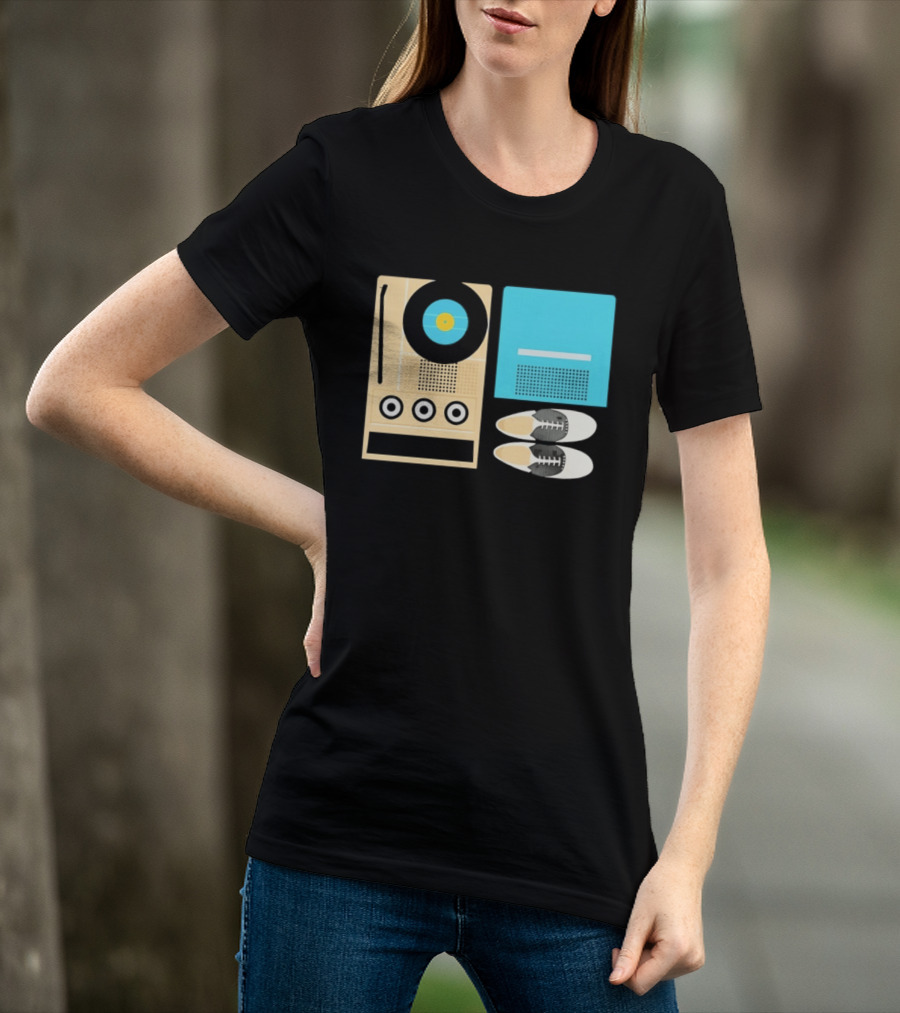 Sam And Suzy Essentials Moonrise Kingdom Record Player Sneakers T-Shirt