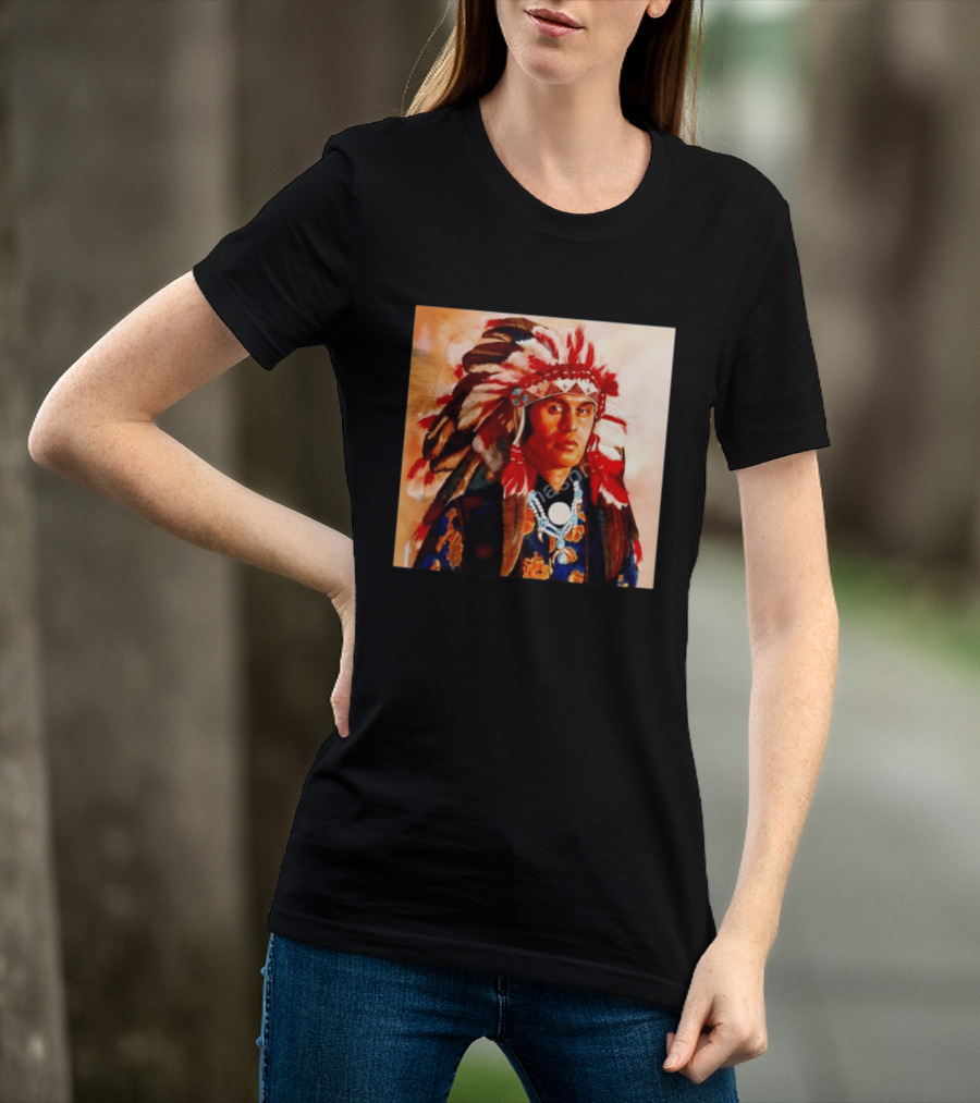 Chief Kirk Native American Indigenous Headdress And Traditional Attire T-Shirt