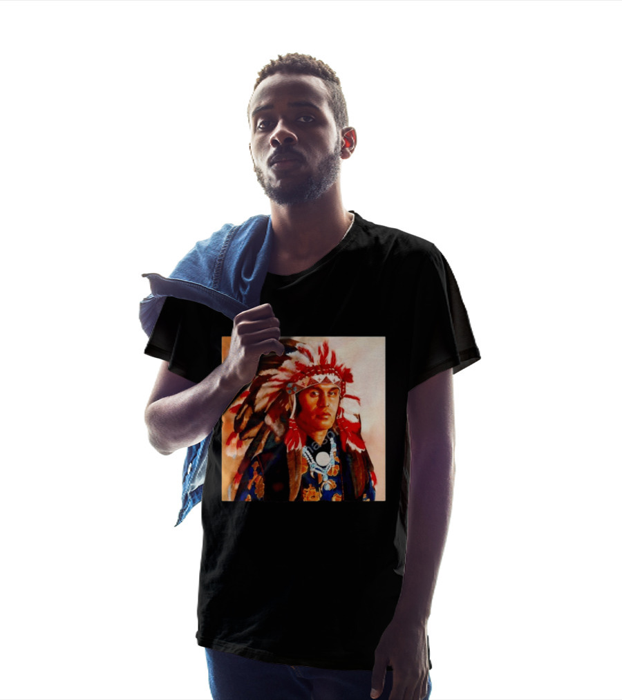 Chief Kirk Native American Indigenous Headdress And Traditional Attire T-Shirt