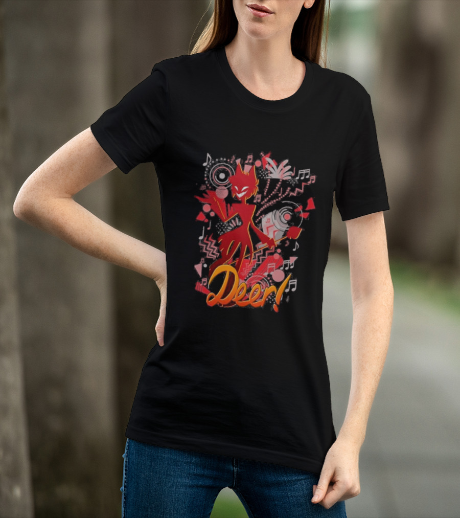 Alastor Hazbin Hotel Deer Music Radio T-Shirt