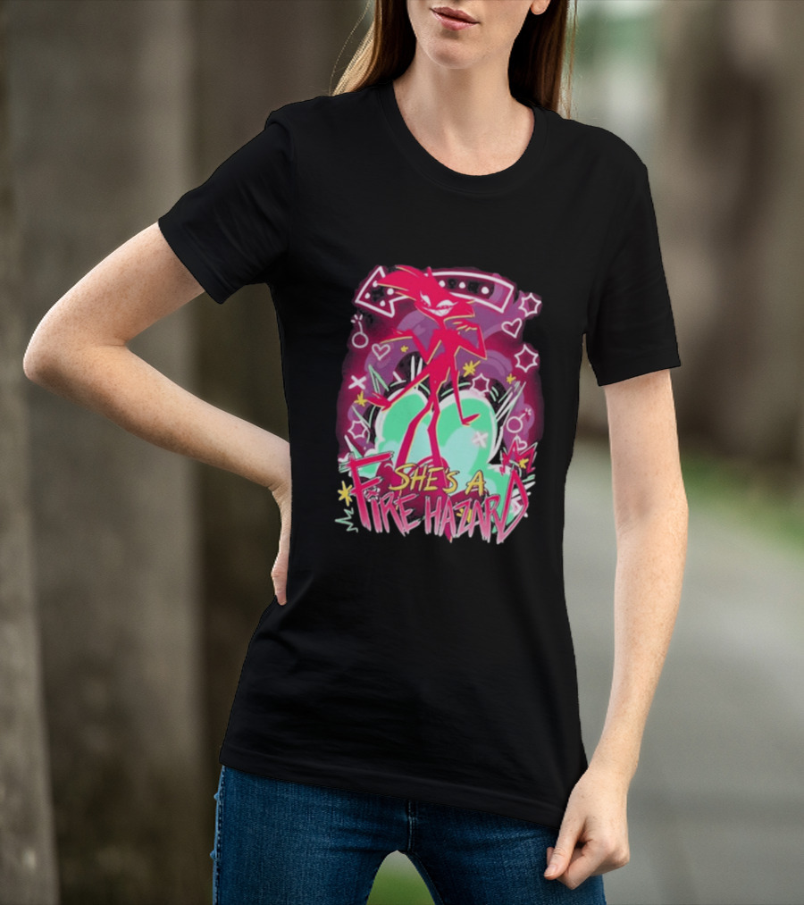 Hazbin Angel Dust She's A Fire Hazard T-Shirt