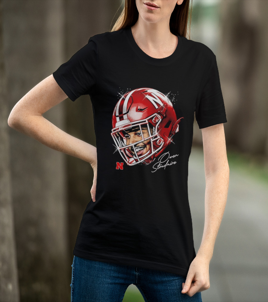 Owen Stoudmire Nebraska Cornhuskers Football Helmet T-Shirt