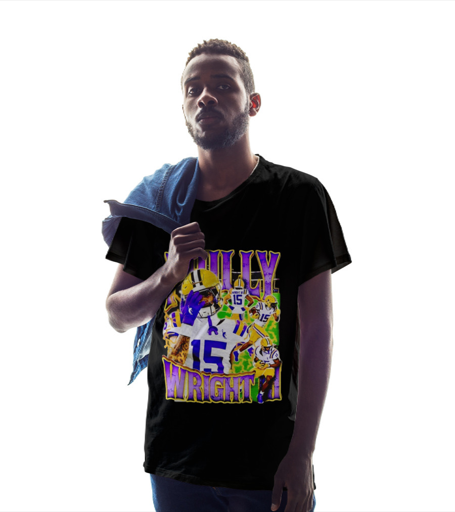 Philly Wright III LSU Tigers Football Number 15 Bayou NCAA Player T-Shirt