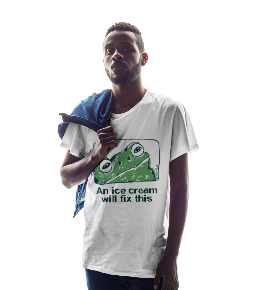 An Ice Cream Will Fix This Frog Retro Humor T-Shirt