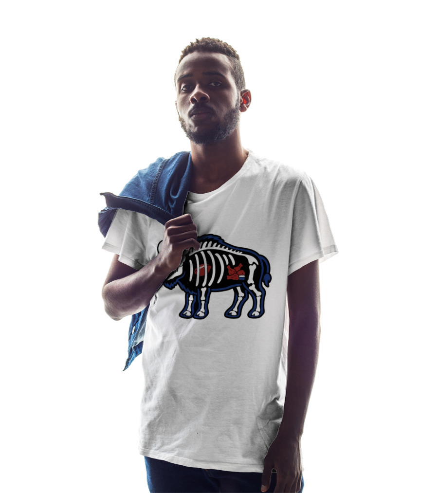 Buffalo Mafia Football X Ray Skeleton Drawing With Chicken Wings And Blue Cheese T-Shirt