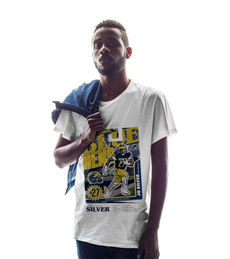 Delaware Blue Hens Jo Silver #27 University Of Delaware Football T-Shirt