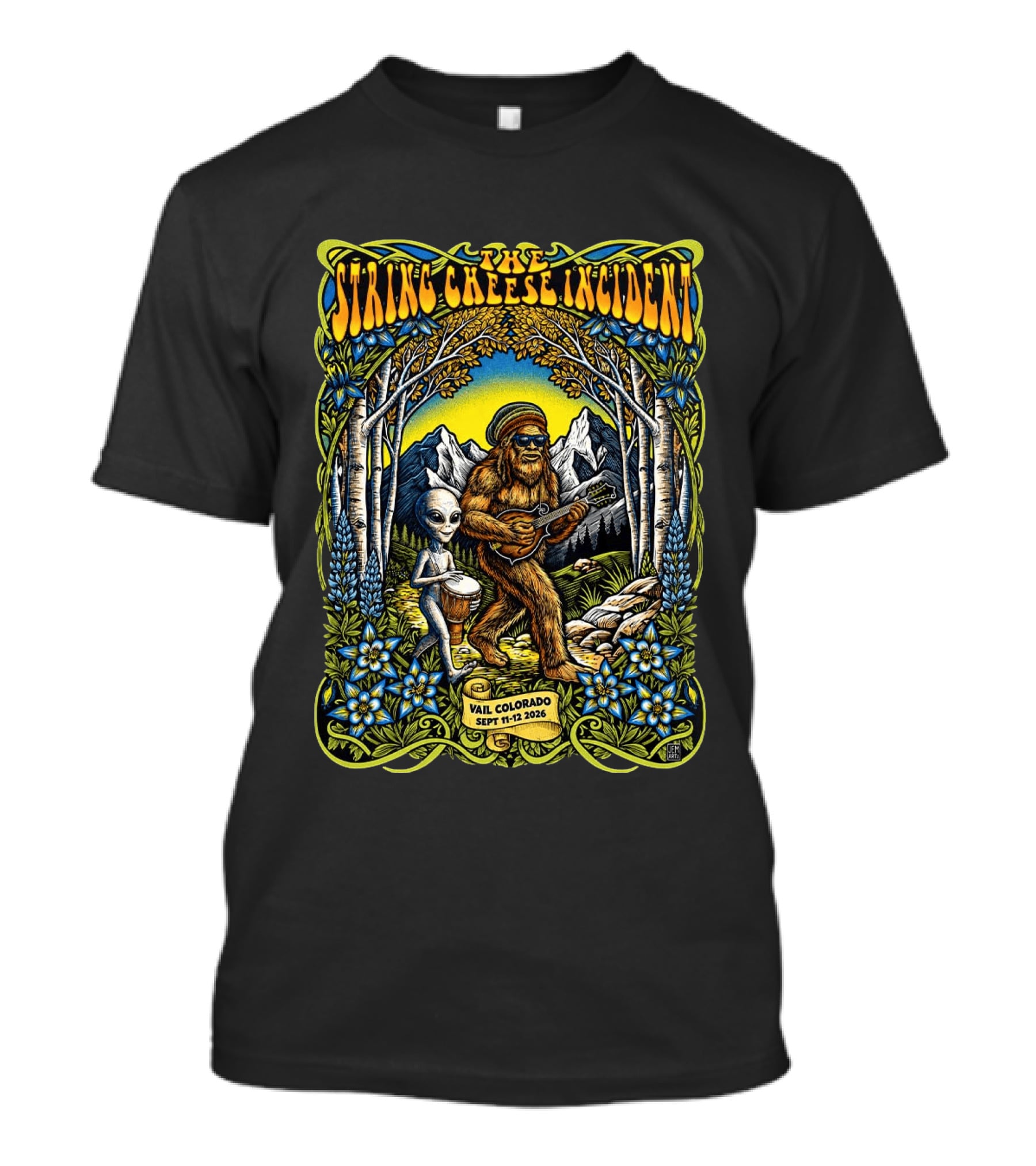The String Cheese Incident Vail Colorado 2026 With Bigfoot And Alien Jam Session September 11 12 Event T-Shirt